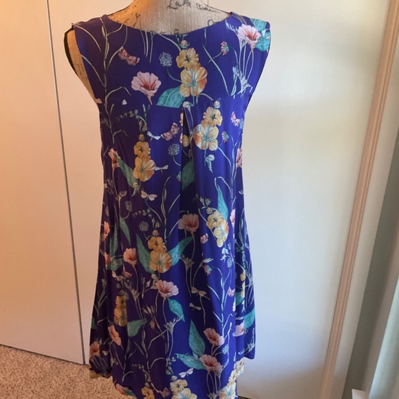 ANTHROPOLOGIE HD in Paris Hidden Isle Silk Floral Print Dress 10 - Picture 8 of 14